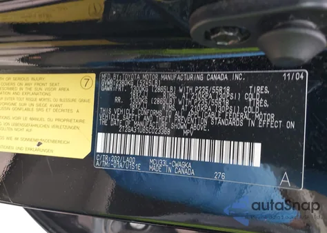 2005 Lexus Rx 330 z USA, uszkodzony, nr VIN 2T2GA31U65C023368